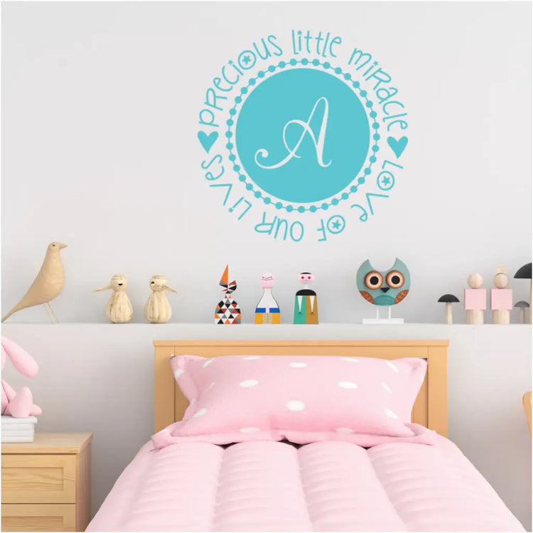 Precious Little Miracle Baby Wall Monogram