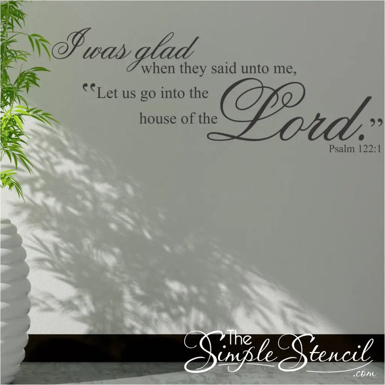 Psalm 122 | House Of The Lord Large Vinyl Church Wall Decal