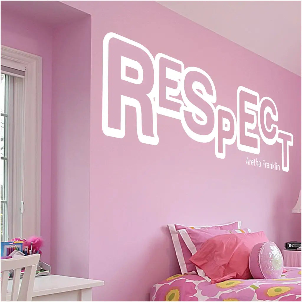 RESPECT find out what that means to me! Aretha Franklin inspired wall art decal is perfect for any music loving girl's room.
