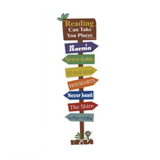 Reading Can Take You Places - Library Book Arrows Sign Decal