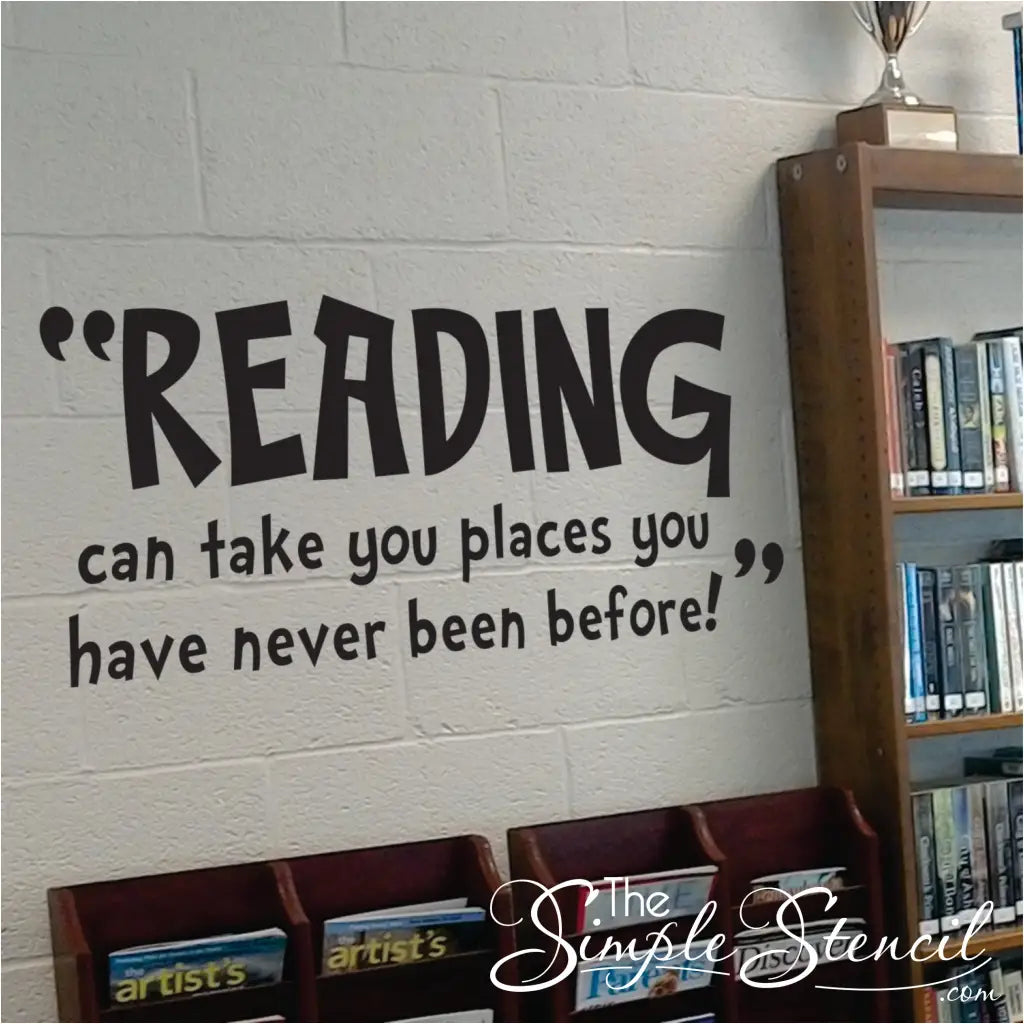 Reading Takes You Places Library & School Wall Quote Decal - Thumbnail 4