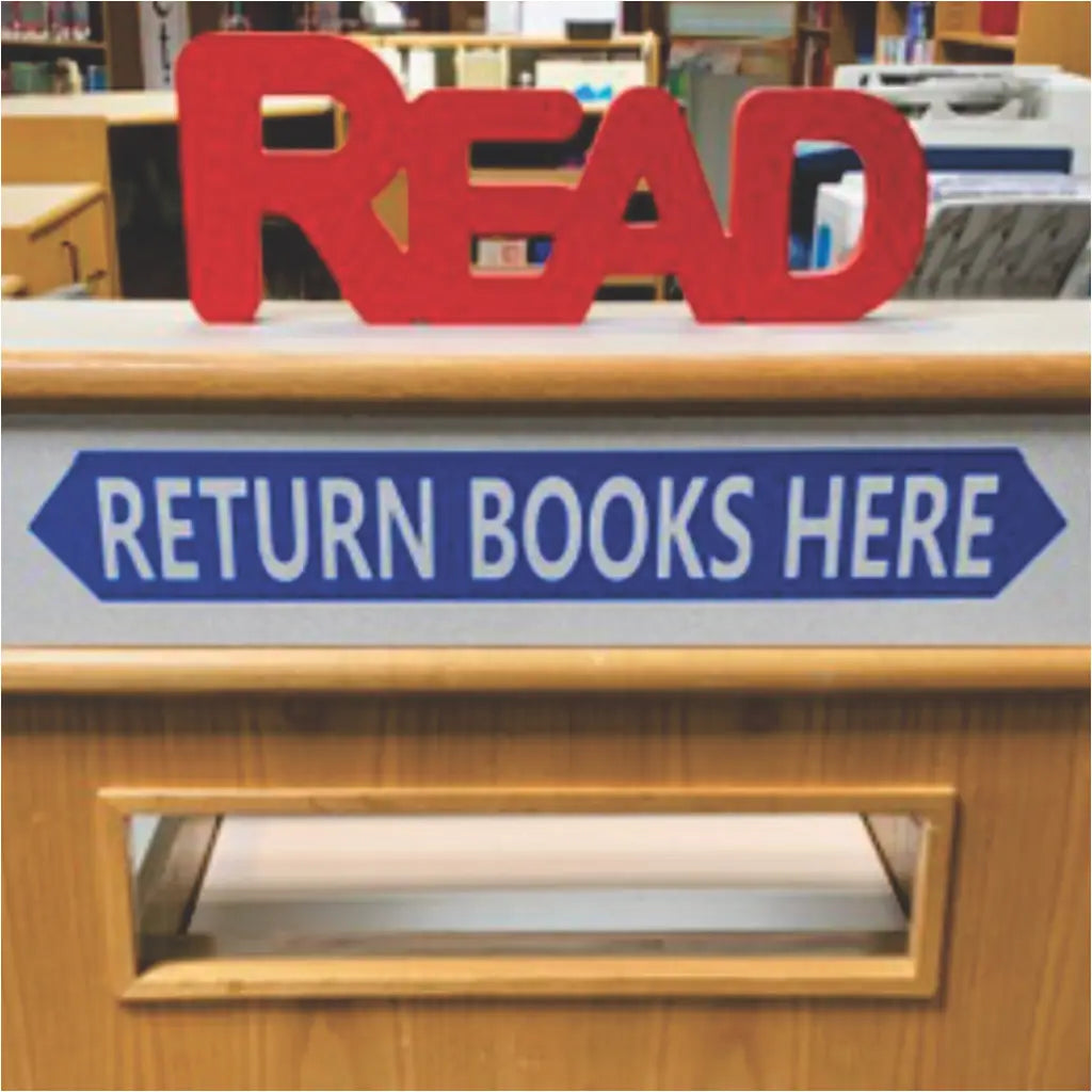 Return Books Here Library or School Classroom Sign Decal