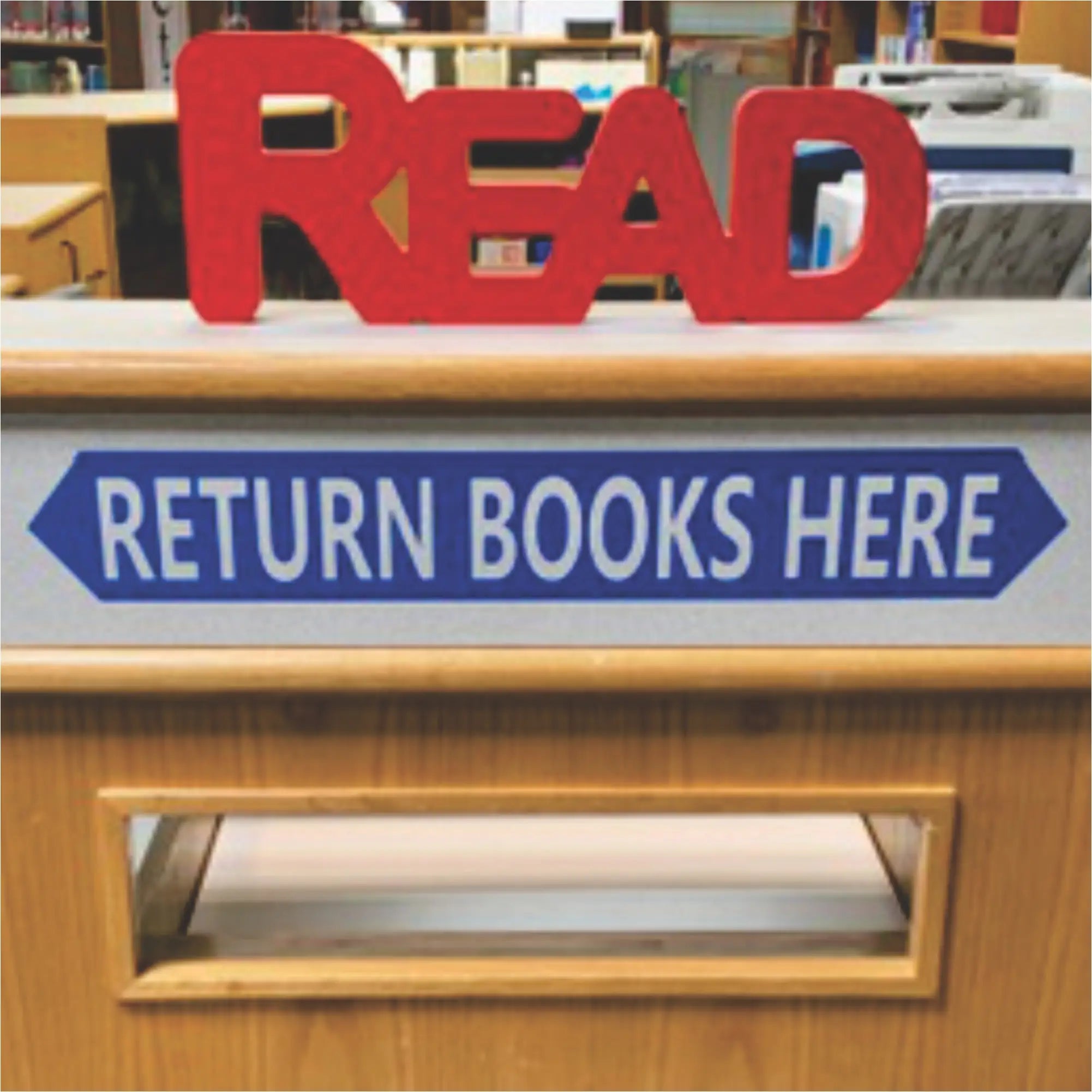 Return Books Here - Library Or School Classroom Sign Decal