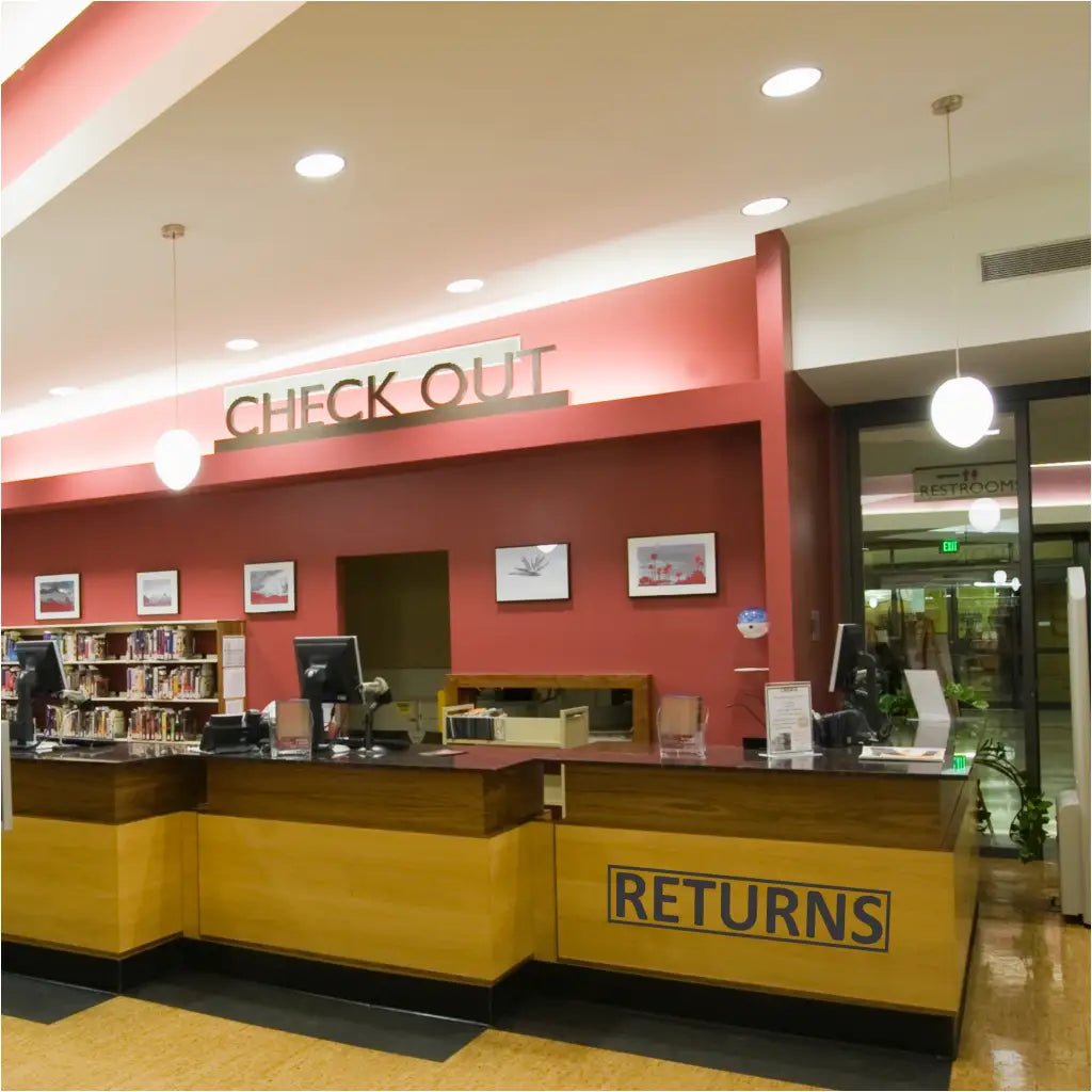 RETURNS - Library Book Return Sign Decal for Book Return – The Simple ...