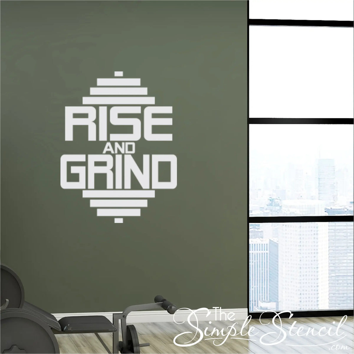 Final Rise Decal RISE AND GRIND Gym Wall Decal | Motivational Fitness Quote – The Simple ...