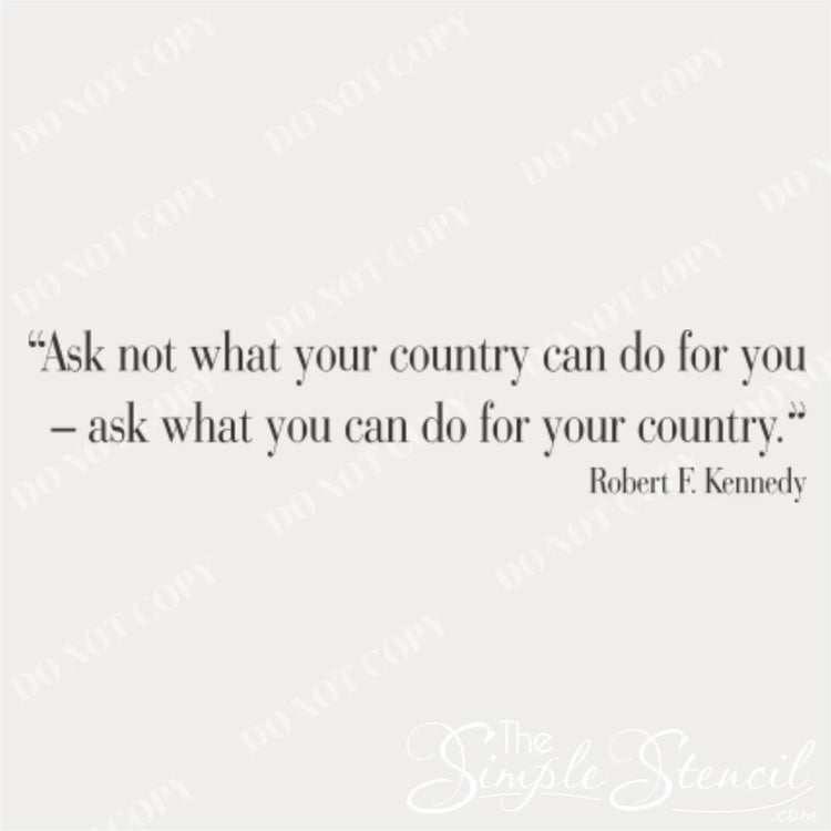 Inspirational Robert F. Kennedy quote wall decal for American homes and citizens.