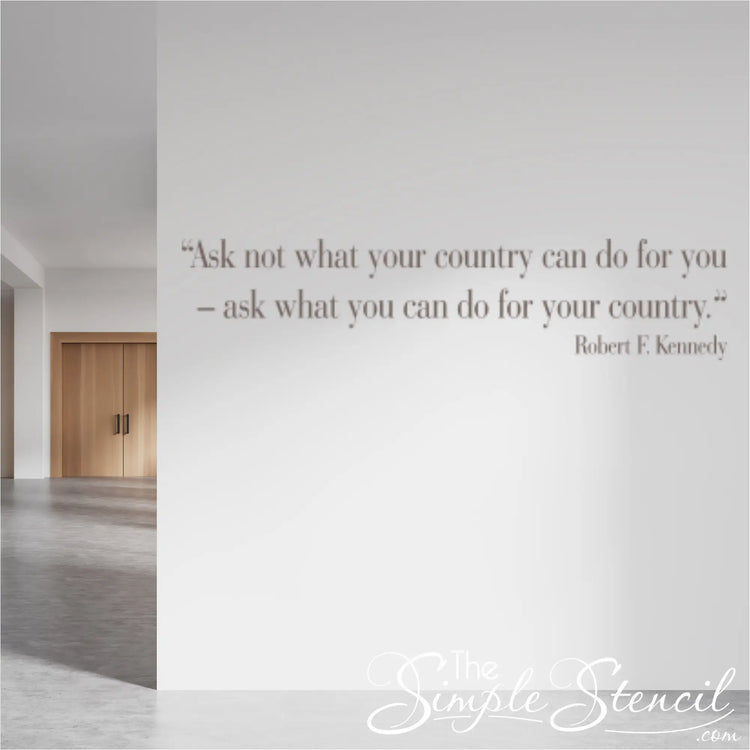 Robert F. Kennedy quote wall art in a government building or civic center.