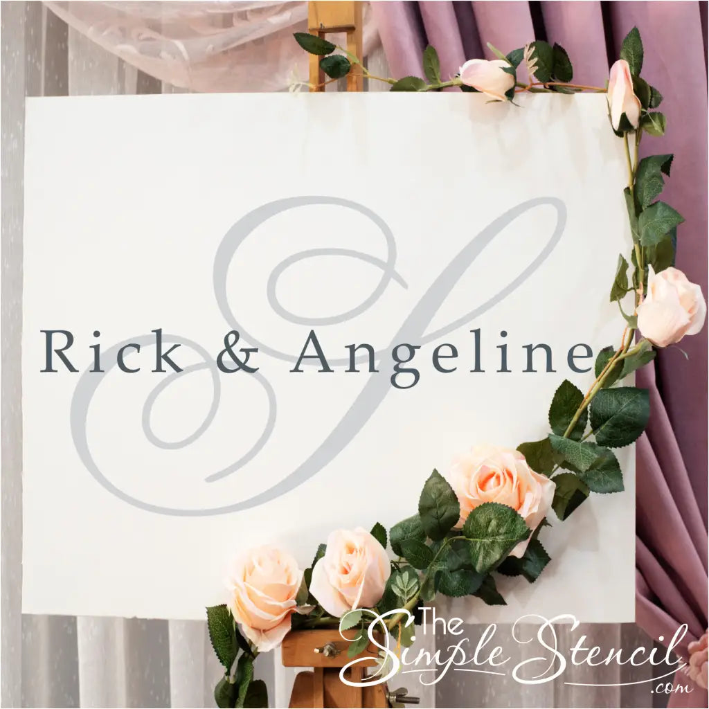 Romantic Script Initial Name Monogram Wall Decal - Thumbnail 2