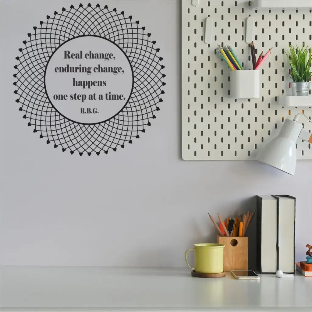 Ruth Bader Ginsburg Wall Quote & Collar Art Decal