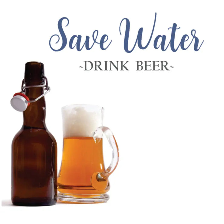 Save Water Drink Beer - Vinyl wall decal self adhesive wall decal by The Simple Stencil for your bar or man cave decor