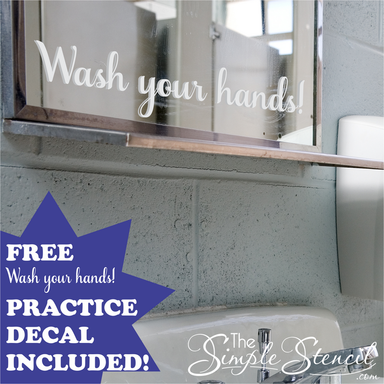 Free Wash Your Hands decal included with the school kindness decal set, a reminder for students in restrooms