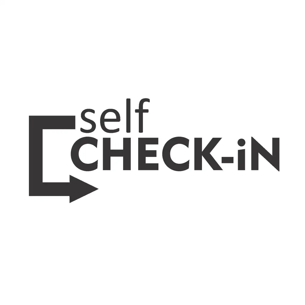 Self Check-In - Easy Apply Vinyl Decal (Choose Size & Color)