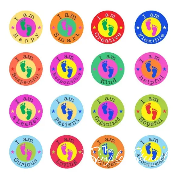 Set Of 15 Elementary School Social Distancing Floor Decals 11 - Bright Colors