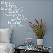 May you always have shells in your pockets and sand between your toes on a beautiful blue beach house bedroom wall