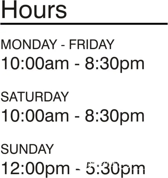 Simple Business Hours Vinyl Decal