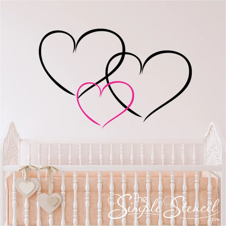 Peel and stick heart sticker for kids' room walls