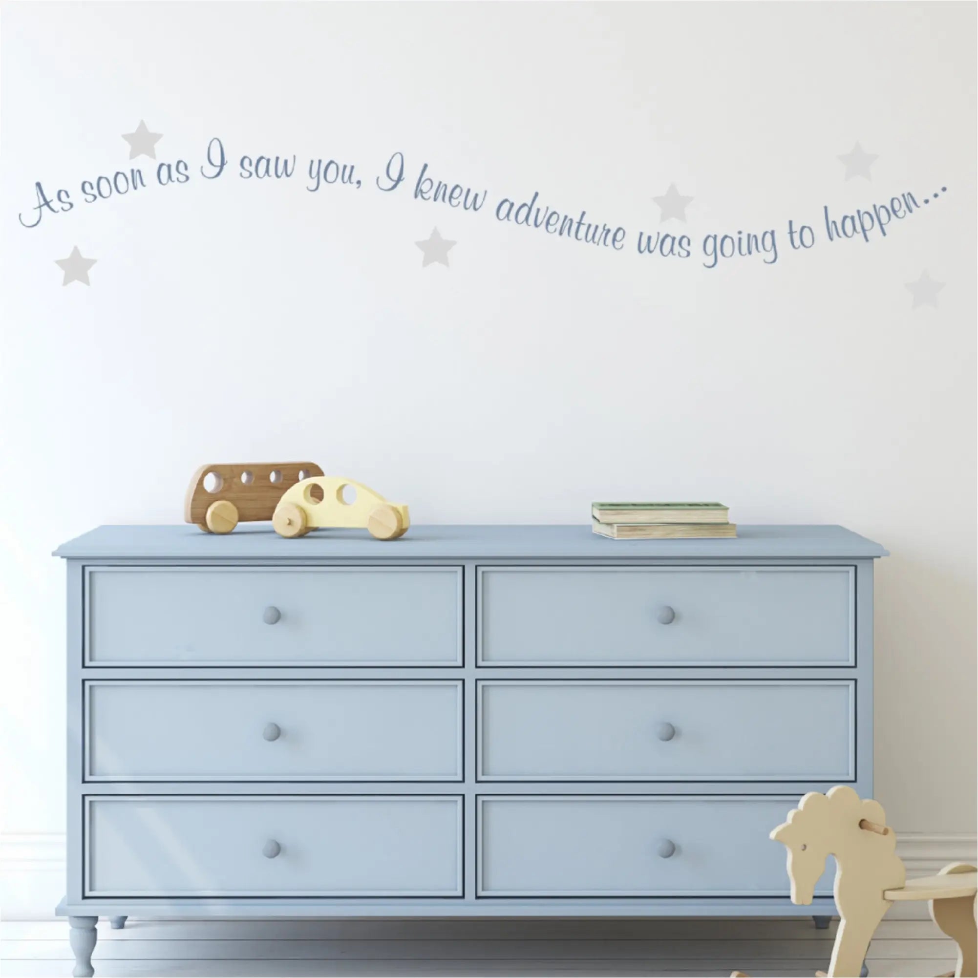 An adorable vinyl wall decal for your baby's nursery, child's room or play room. Winnie the pooh themed room for children's room or baby nursery with stars is cute, easy and removable. 