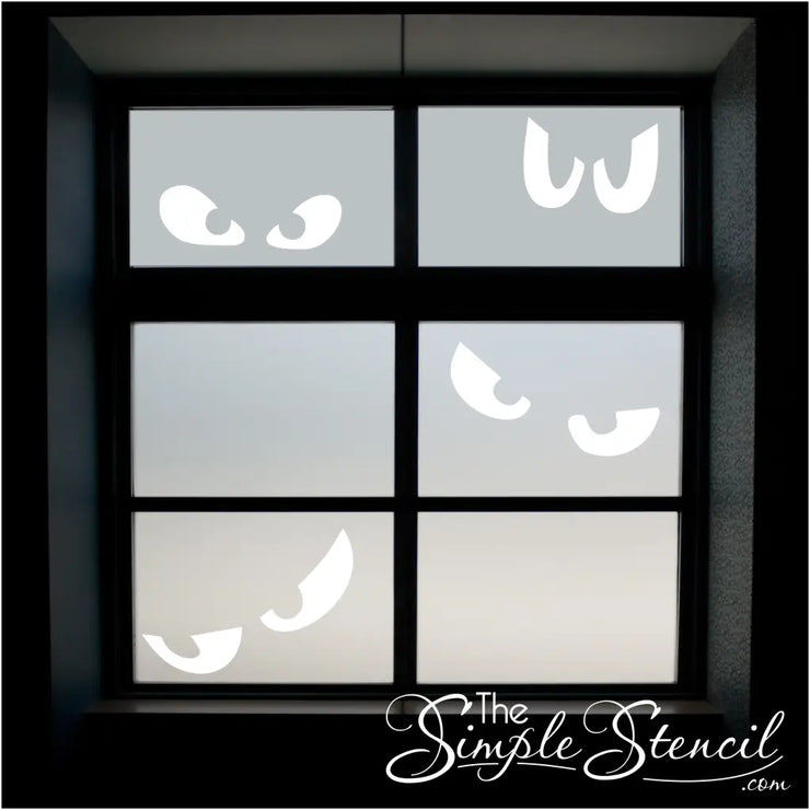 Spooky Window Eyes Halloween Decals - Peel and stick spooky eyes to apply to windows, doors, etc. makes decorating for Halloween fun and easy. 