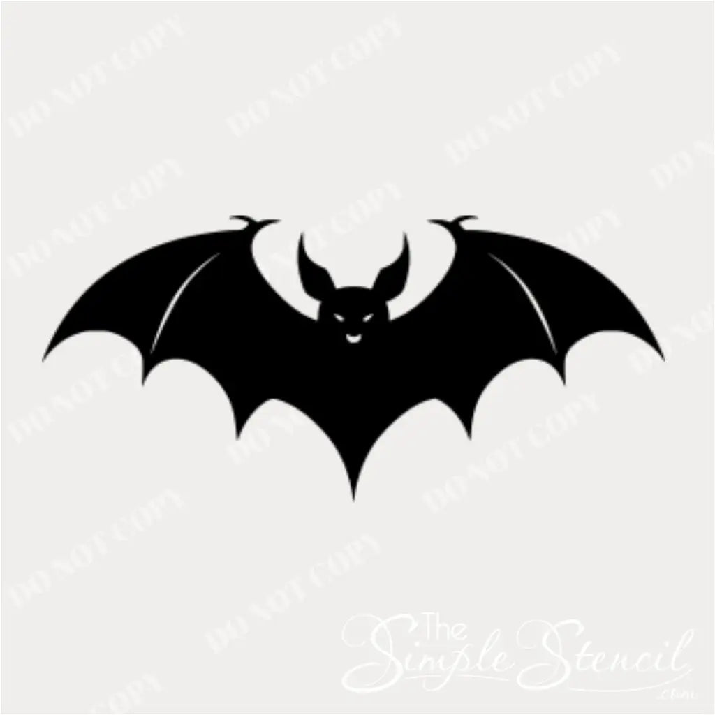 A close-up detail of a single extra-large bat decal with its wings spread 