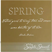 Spring - Natures Seasons Dickens Quote