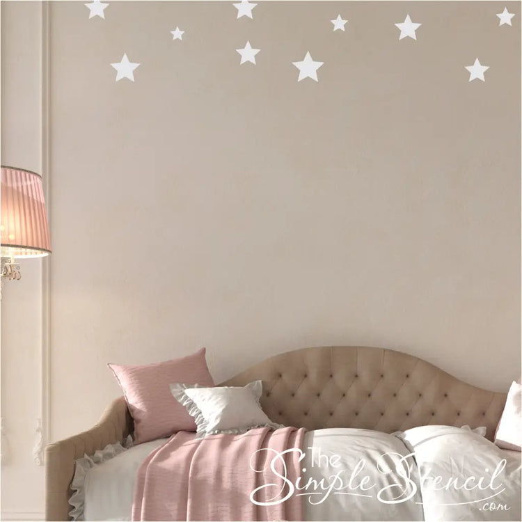 Removable star wall sticker in a child's bedroom