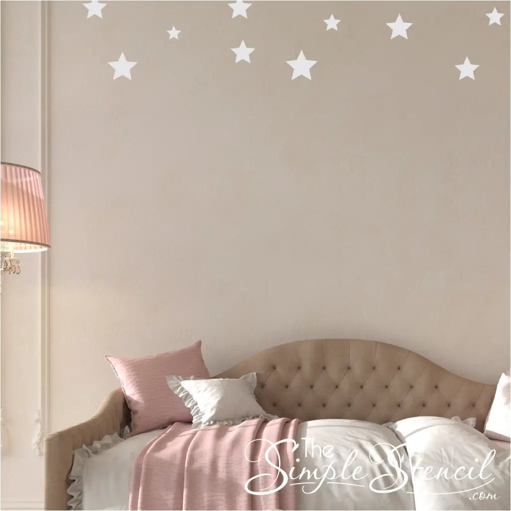 Removable star wall sticker in a child's bedroom