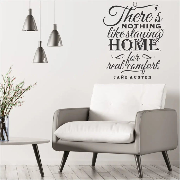 Staying Home For Real Comfort - Jane Austin Wall Quote Decal