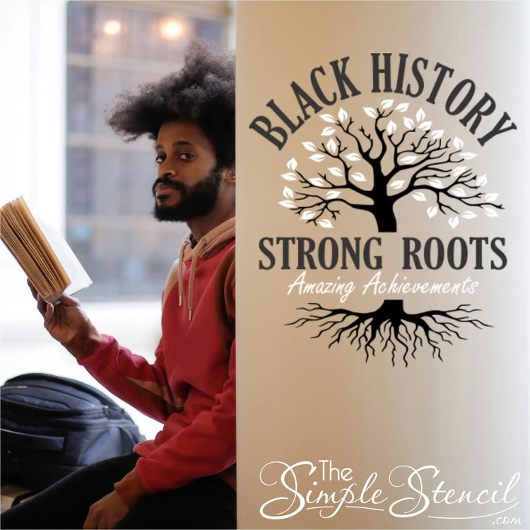 Black History Month Wall Decal Display idea for schools and classrooms to help celebrate the accomplishments of black leaders in history during February's Black HIstory Month. | By TheSimpleStencil.com