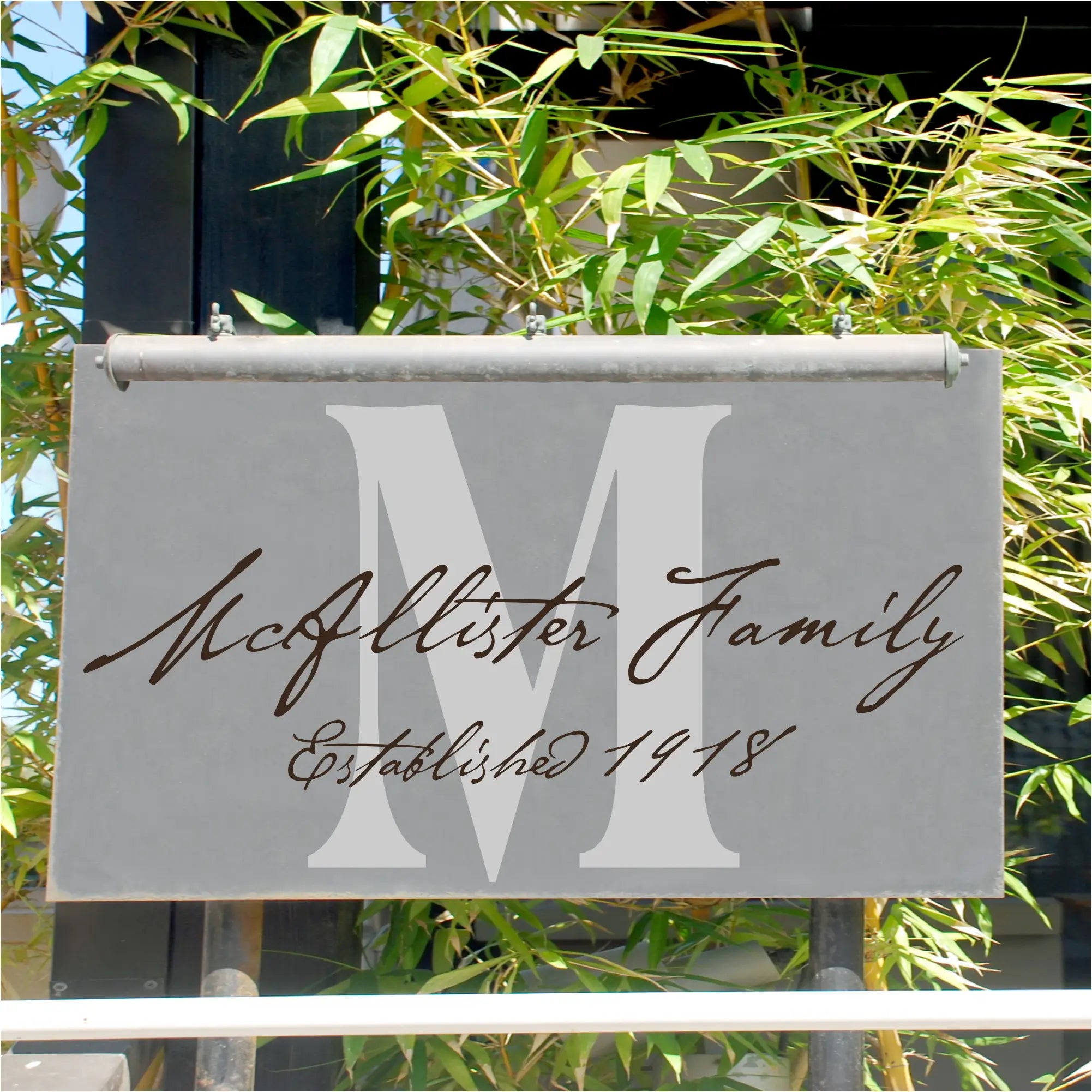 Vinyl Family Established Signs Rustic Wall Decor | Custom Name Sign