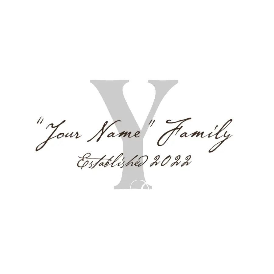 Stylish Family Name Monogram Decal - Thumbnail 4