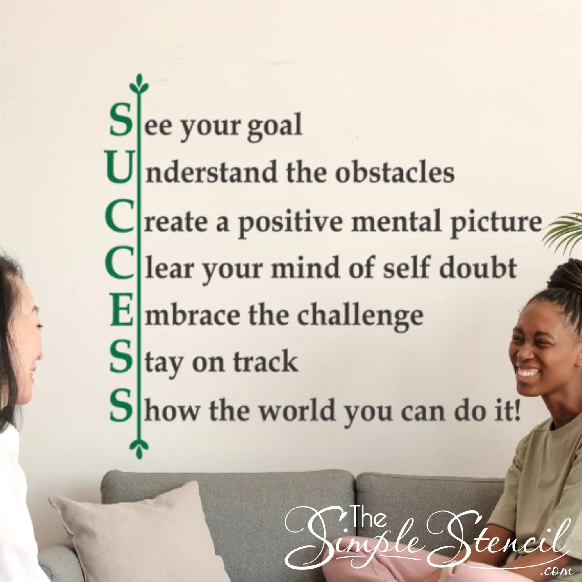 SUCCESS Encouraging Wall Art Decal - Thumbnail 4
