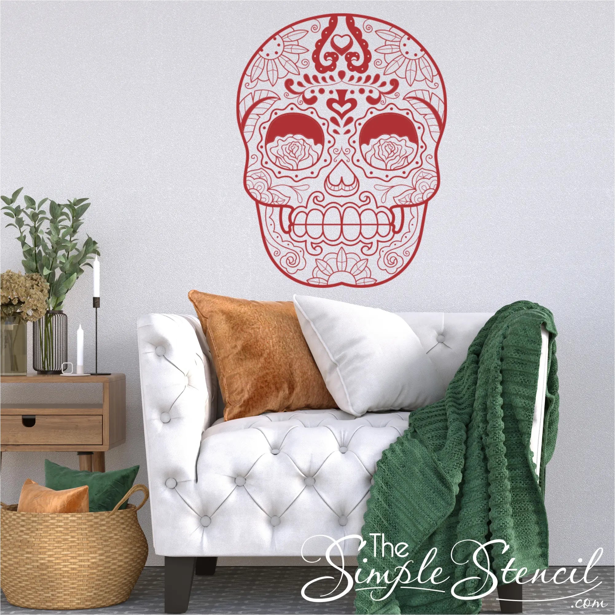 Sugar Skull Wall Art Removable Decal - Thumbnail 5