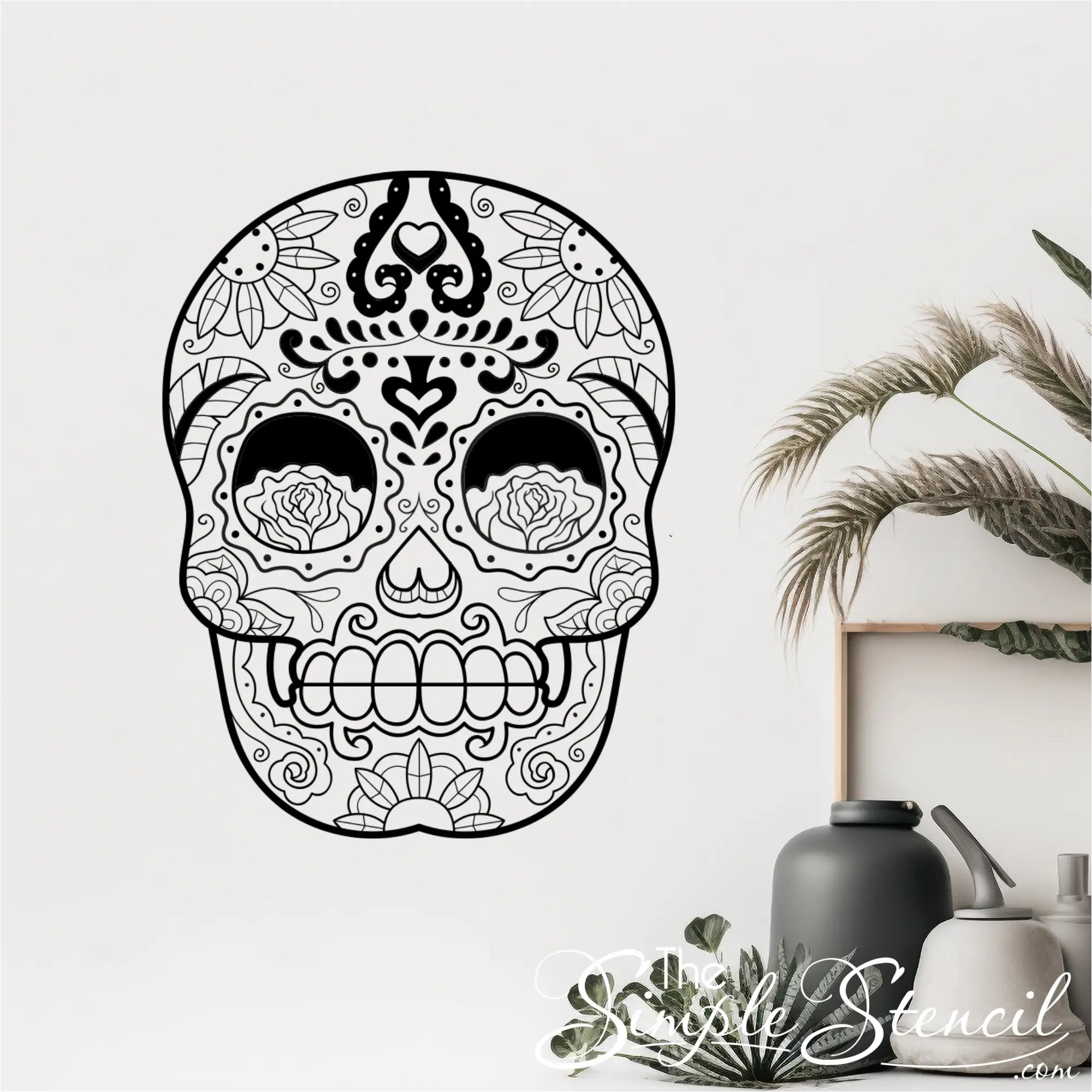 Sugar Skull Wall Art Removable Decal - Thumbnail 4