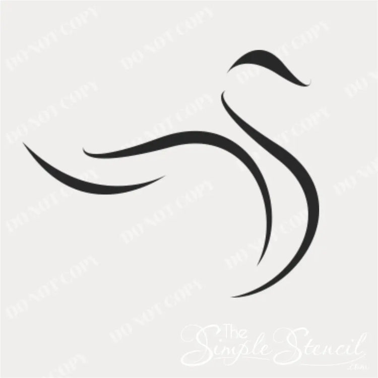 close up swan decal by the simple stencil as romantic decor
