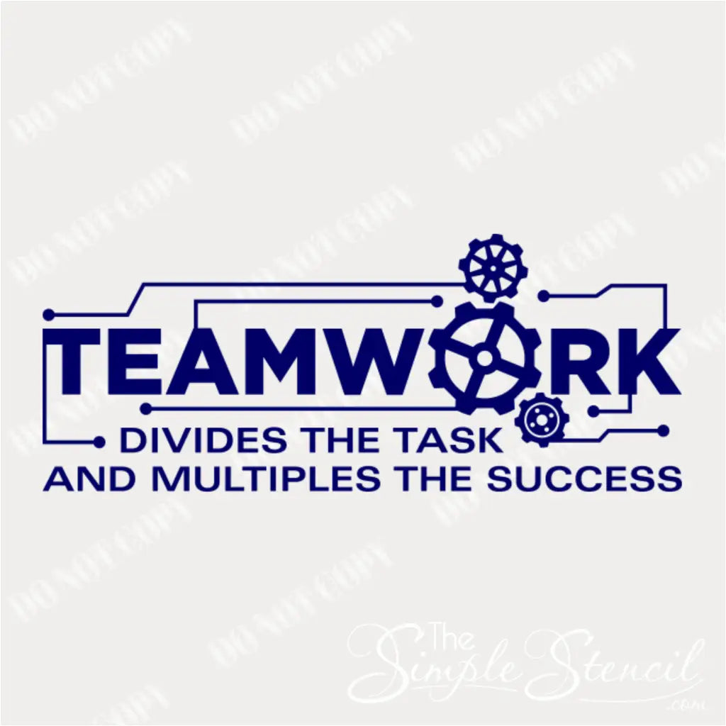 Close up of team work wall decal - inspirational quote by The Simple Stencil 