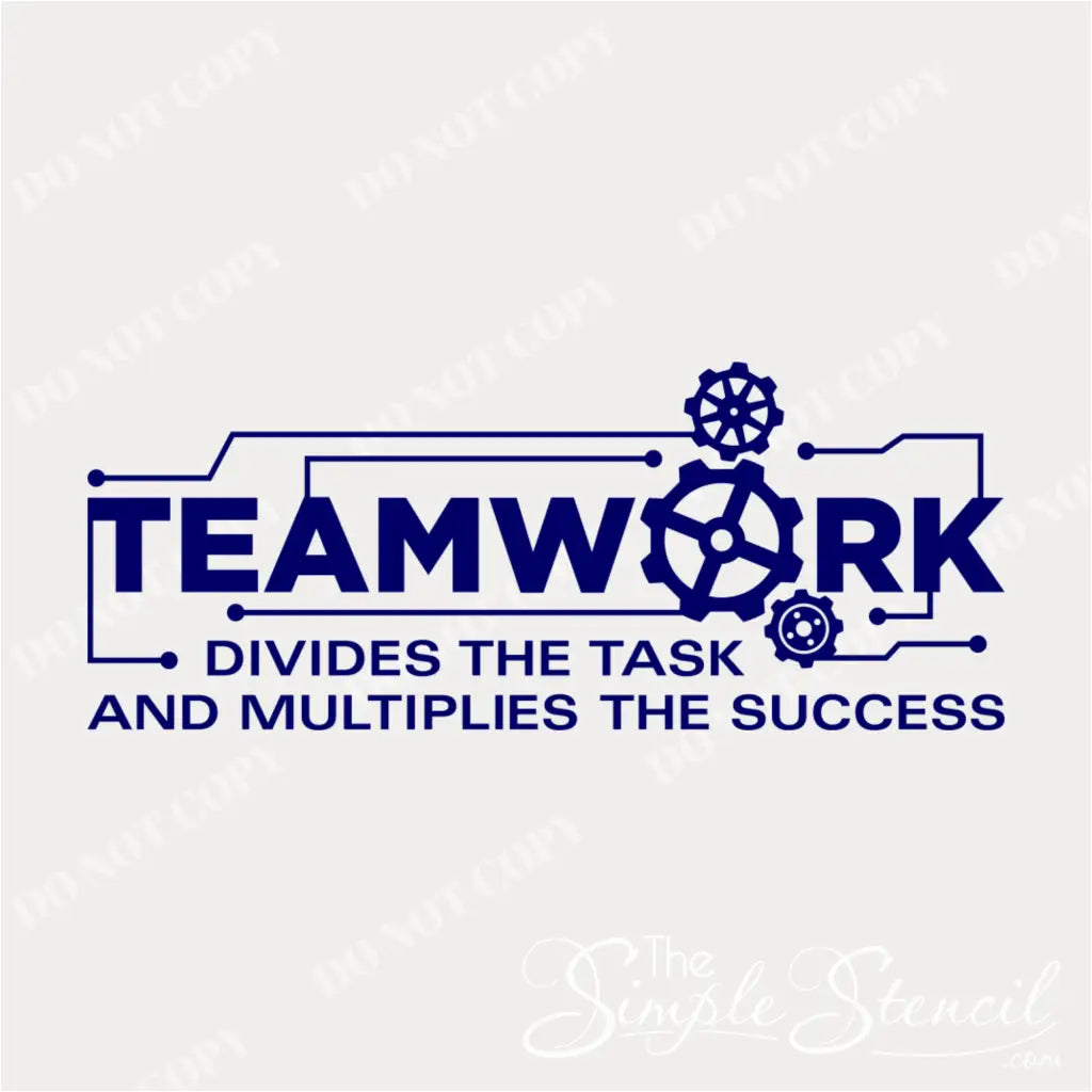 Close up of team work wall decal - inspirational quote by The Simple Stencil 