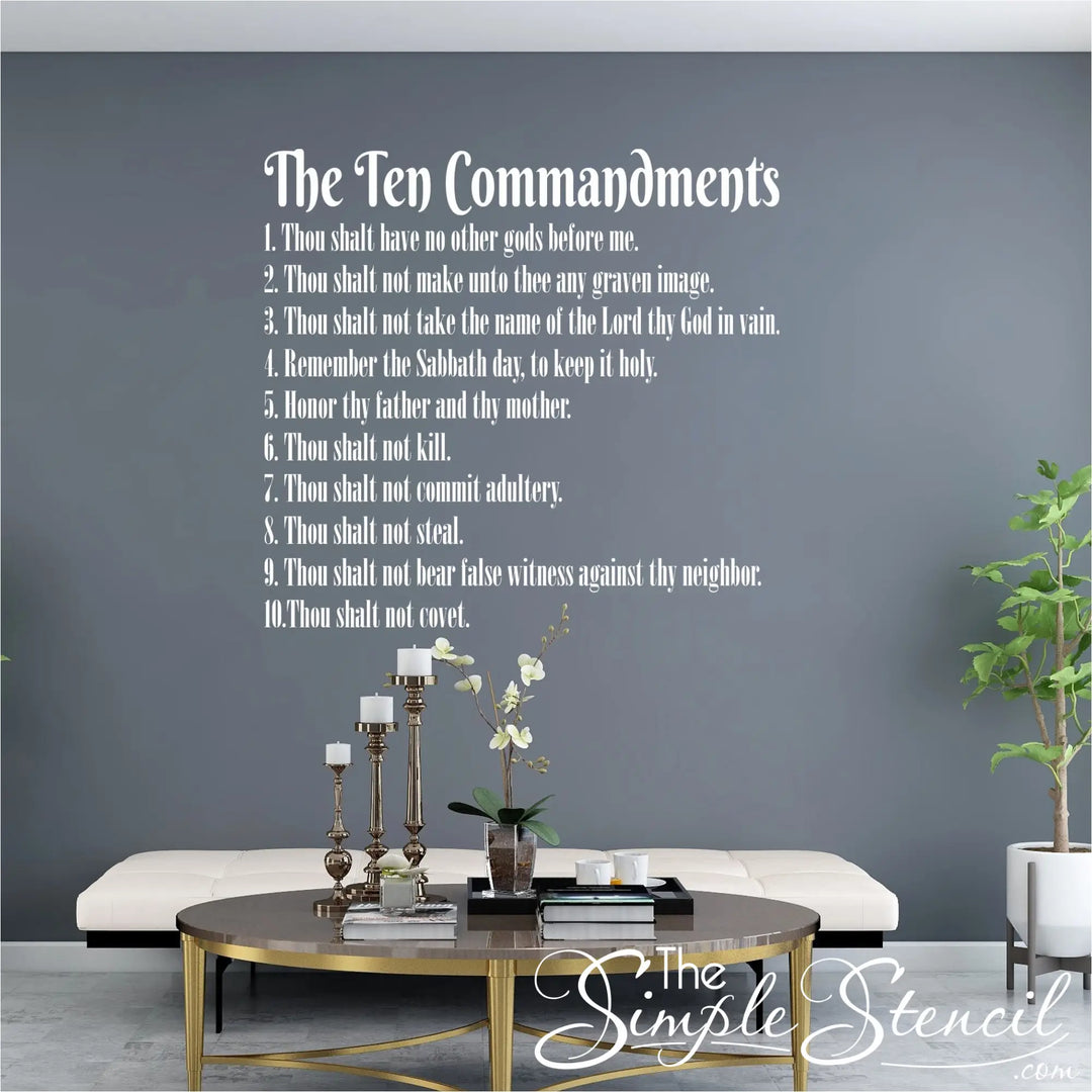 Ten Commandments Fancy Large Ten Commandments Wall Decal | 10 Rules for Christian Home ...