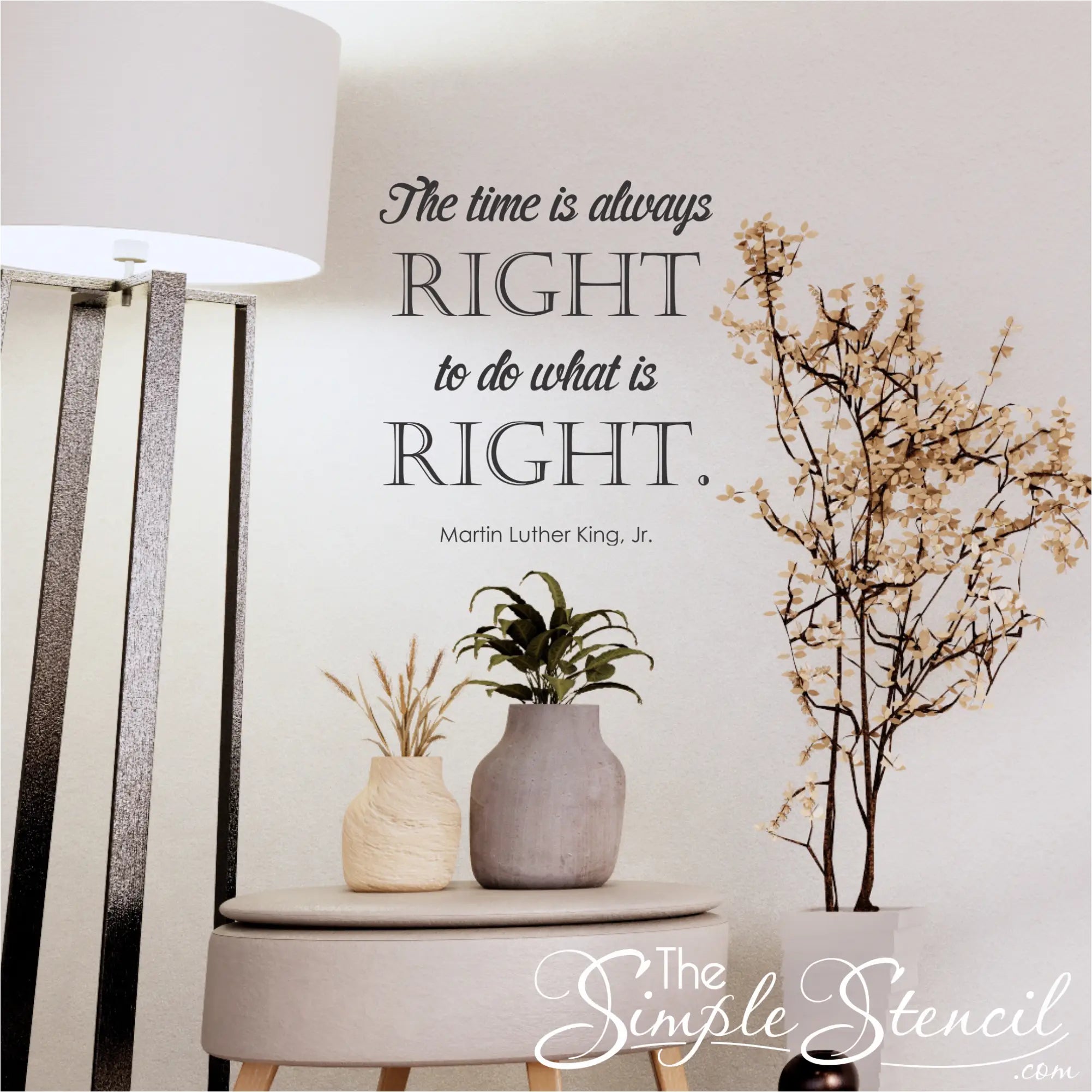 The Simple Stencil The Time Is Right MLK Version 2 Decal - Thumbnail 3