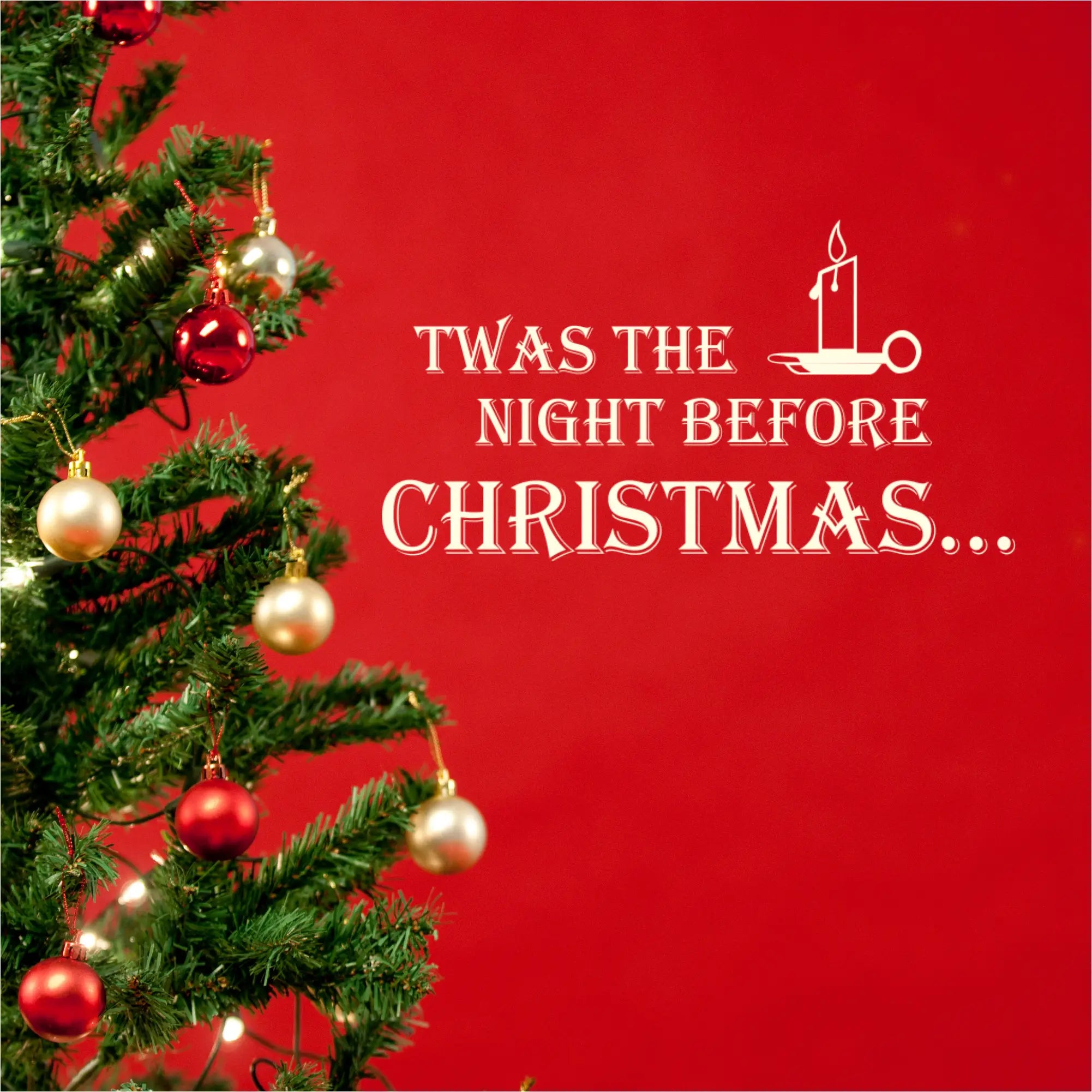 Twas the night before Christmas wall or window decal will add some classic charm to your holiday decorating projects at home or business. The Simple Stencil