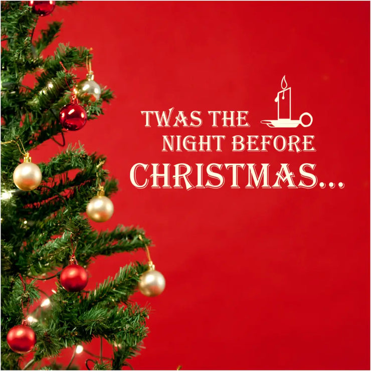 Twas the night before Christmas wall or window decal will add some classic charm to your holiday decorating projects at home or business. The Simple Stencil