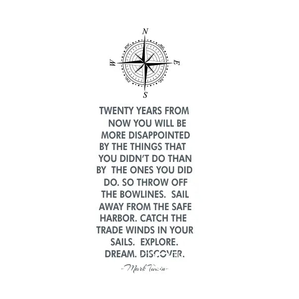 Twenty Years Mark Twain Quote Large Wall Decal - Thumbnail 2