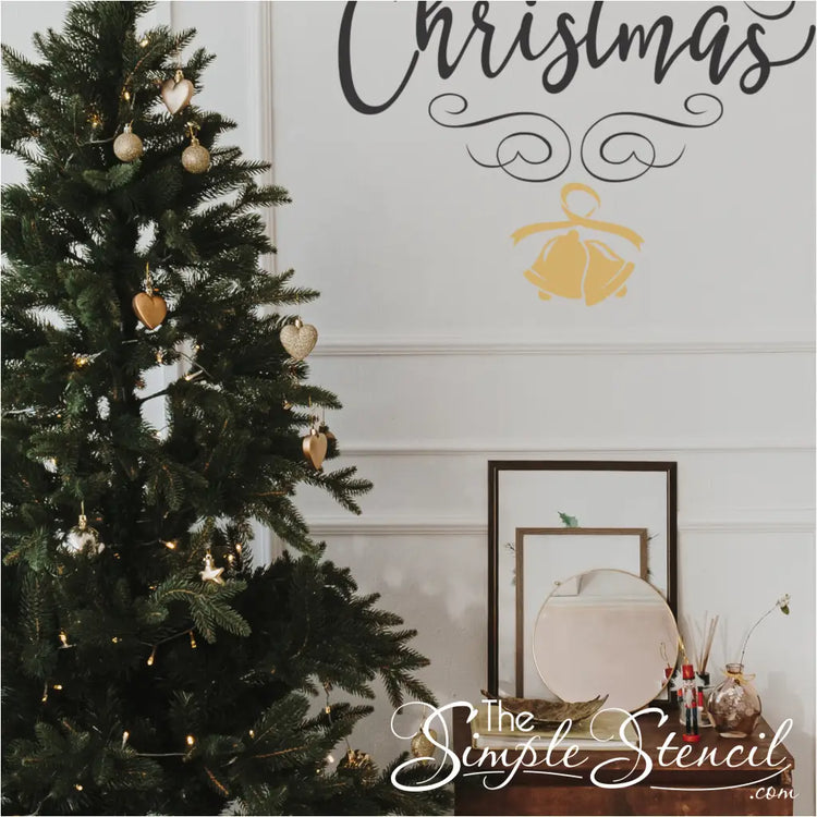 Decorative twin bells sticker removable high quality decal for  temporary Christmas Decor
