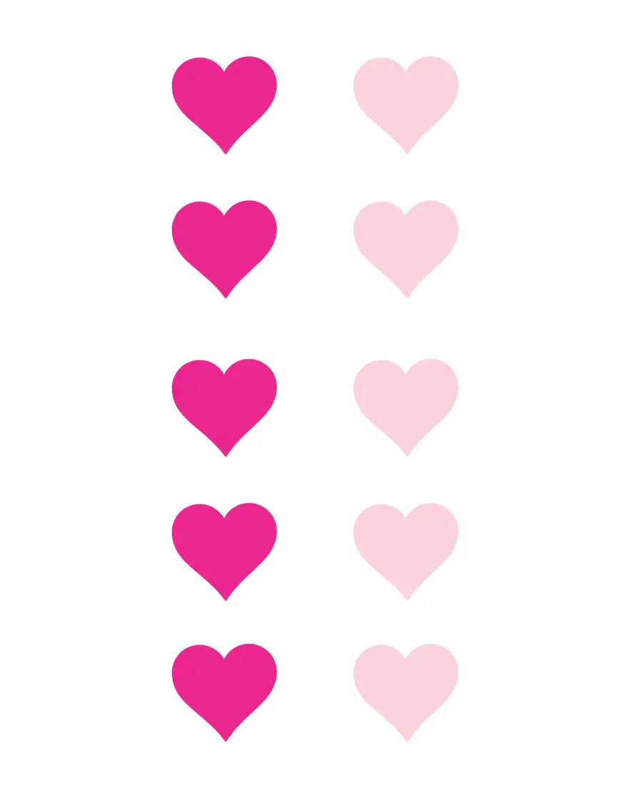 Two Color Hearts Embellishment 10 Pack Vinyl Stickers