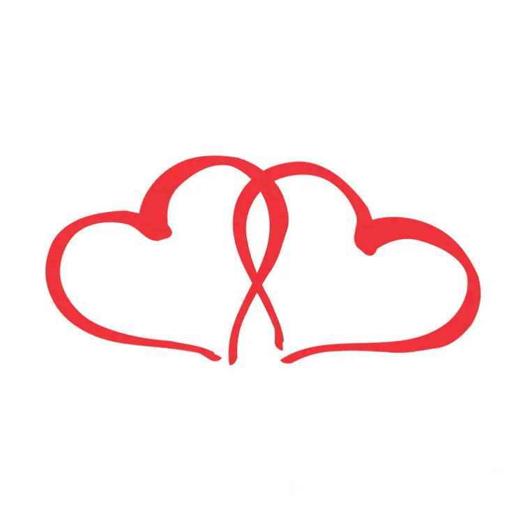 Two Hearts Two adjoining red hearts wall decal by the simple stencil
