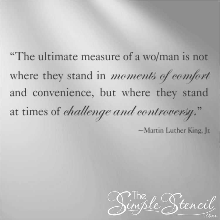 Empower your students with this MLK Jr. quote wall decal: "The ultimate measure of a wo/man..." Spark conversations about leadership and social change in your classrooms, speaks to all students! 