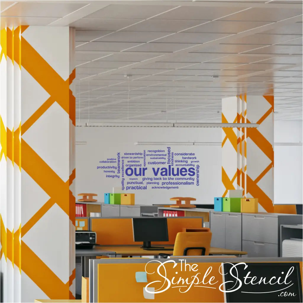 Our Values Office Wall Decal | Promote A Positive Work Culture – The ...