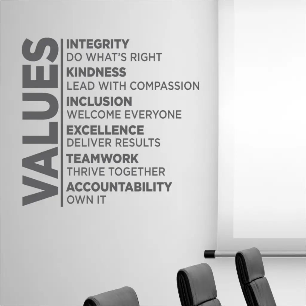 VALUES Wall Decal | Inspire Your Team & Create a Positive Work ...