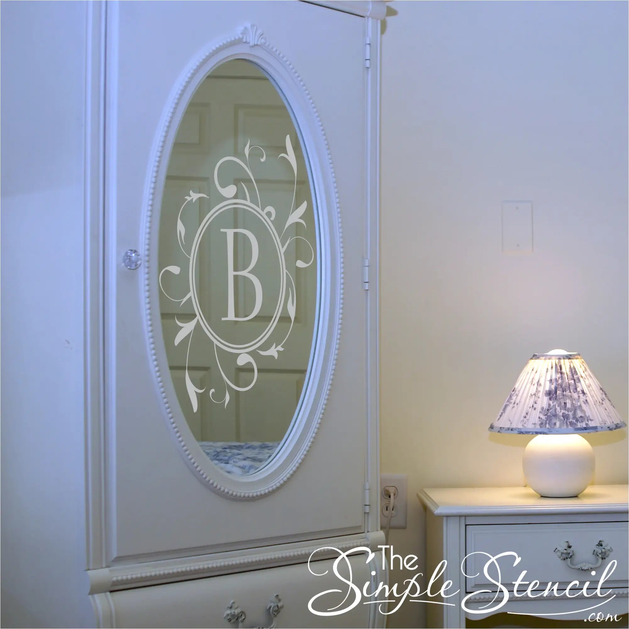 Victorian Style Initial Monogram Decal - Thumbnail 2