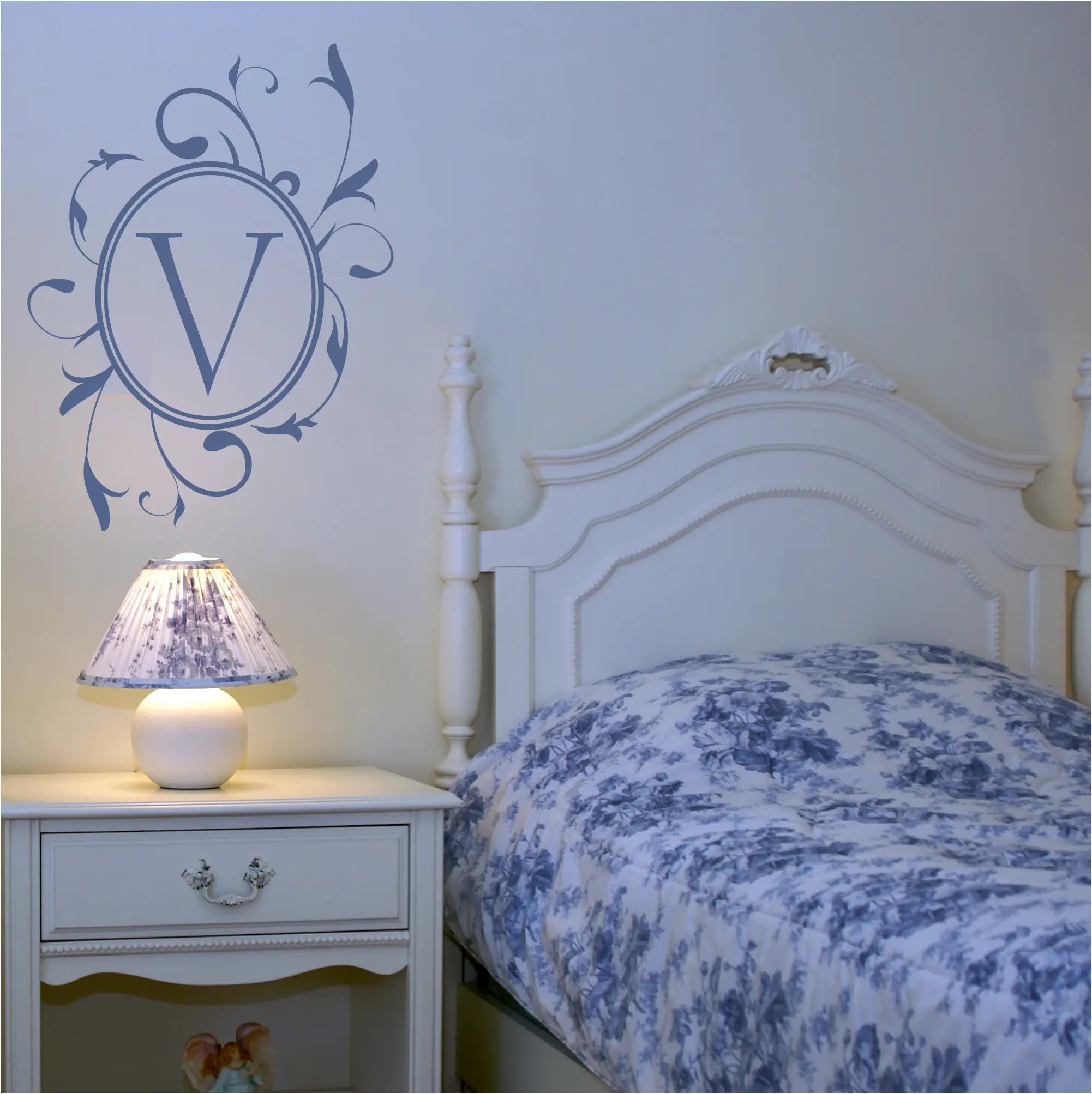 Victorian Style Initial Monogram Decal