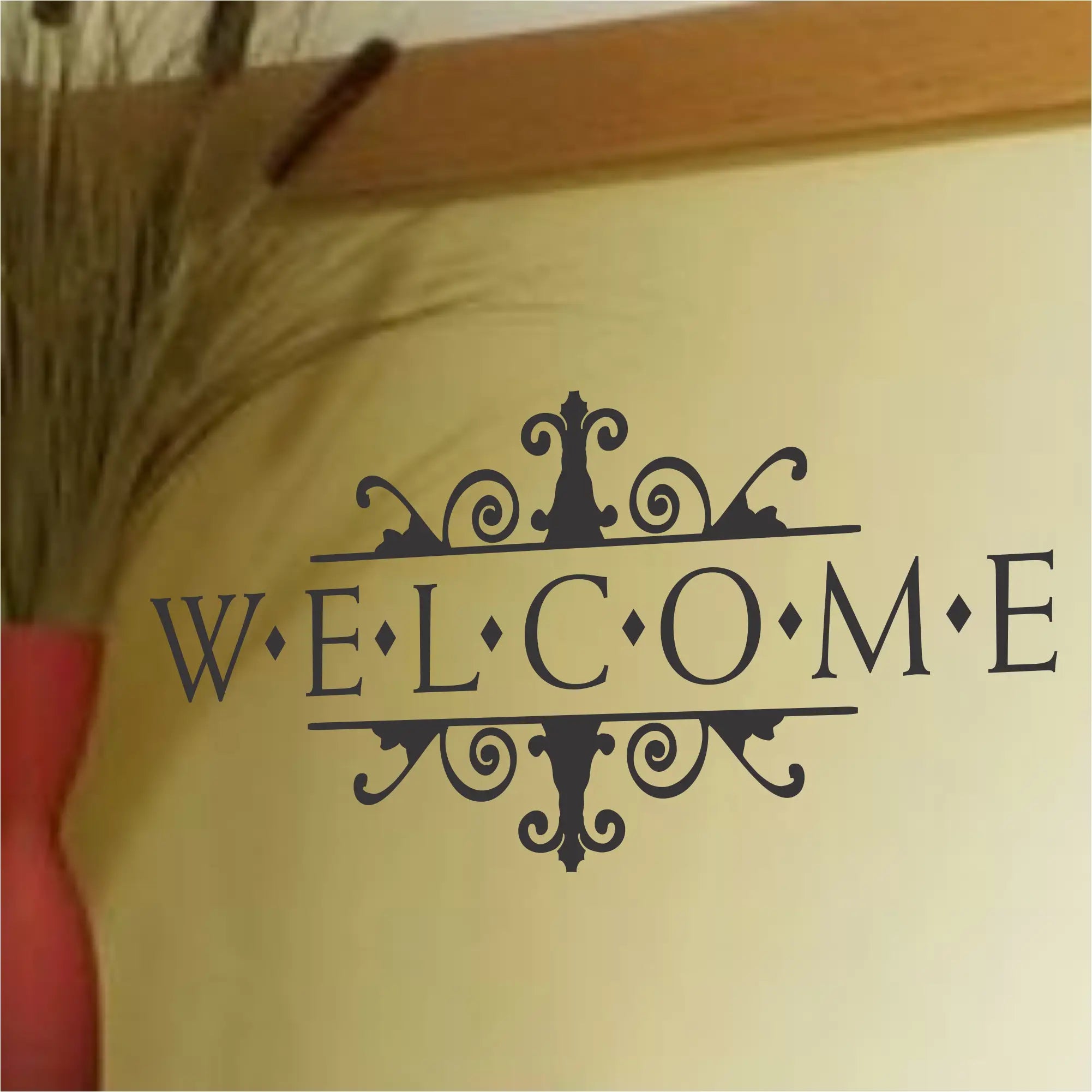 Vintage Style Rustic looking wall decal to welcome guests to your home , business or church. Easy to apply, looks painted on, removable! The Simple Stencil